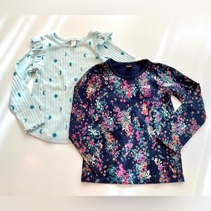 🌸 🌙 Girls Long sleeve tee shirt bundle size 4